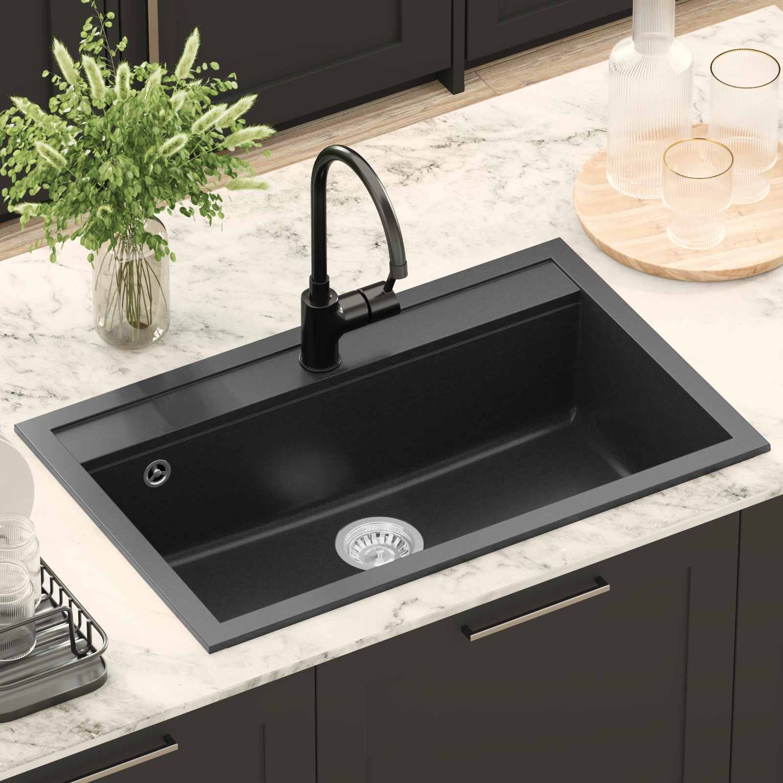 Lavello Nero 795 x 505 mm Granito | homemem39