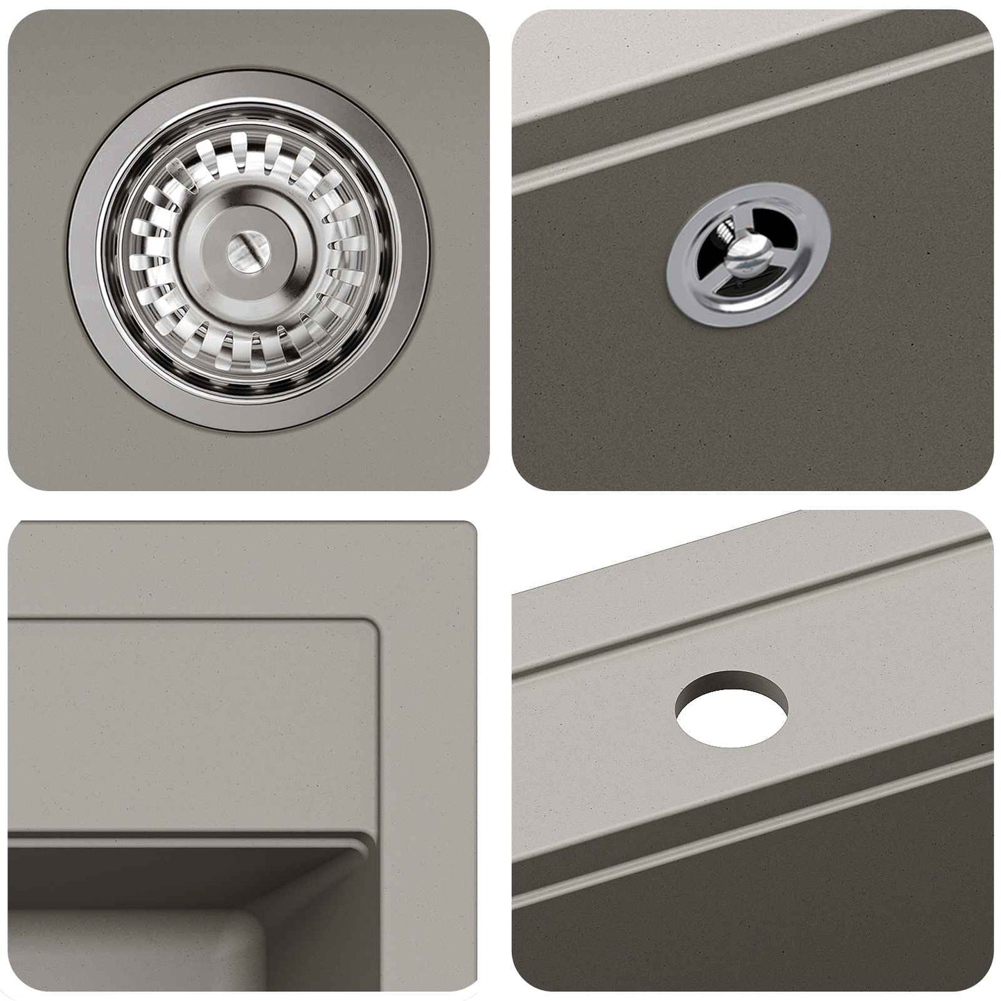 Lavello Grigio 795 x 505 mm Granito | homemem39