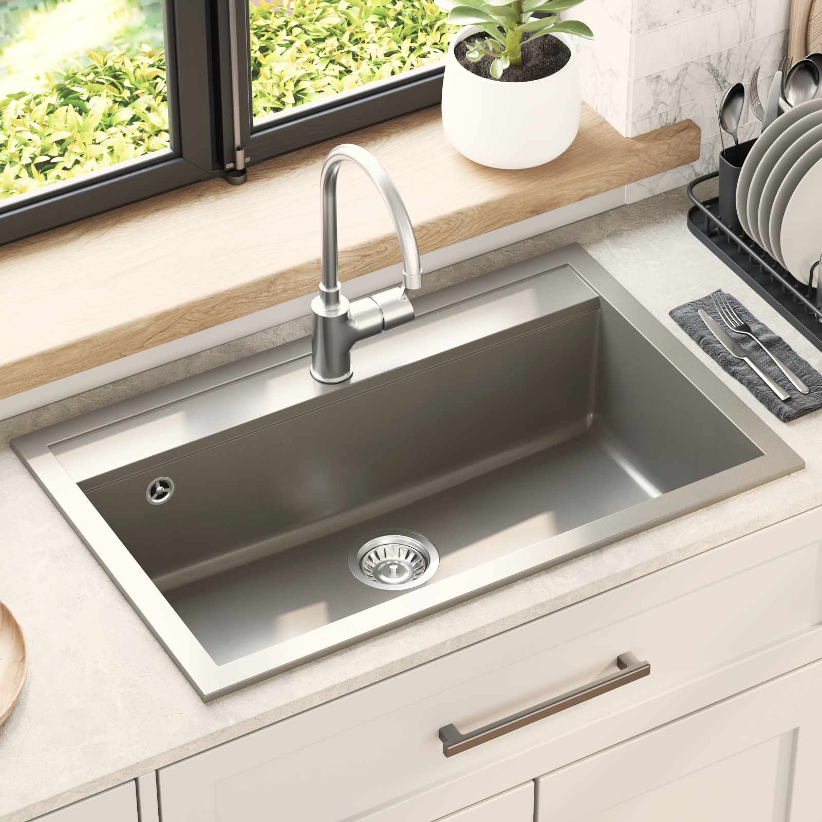 Lavello Grigio 795 x 505 mm Granito | homemem39