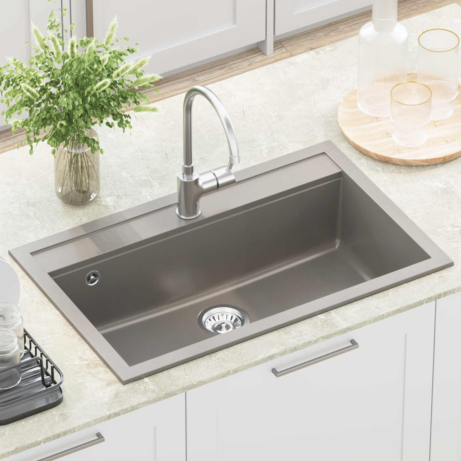Lavello Grigio 795 x 505 mm Granito | homemem39