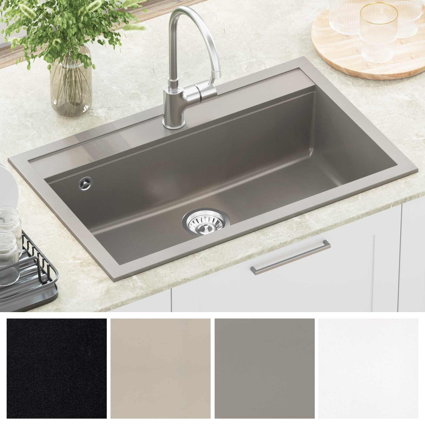Lavello Grigio 795 x 505 mm Granito | homemem39