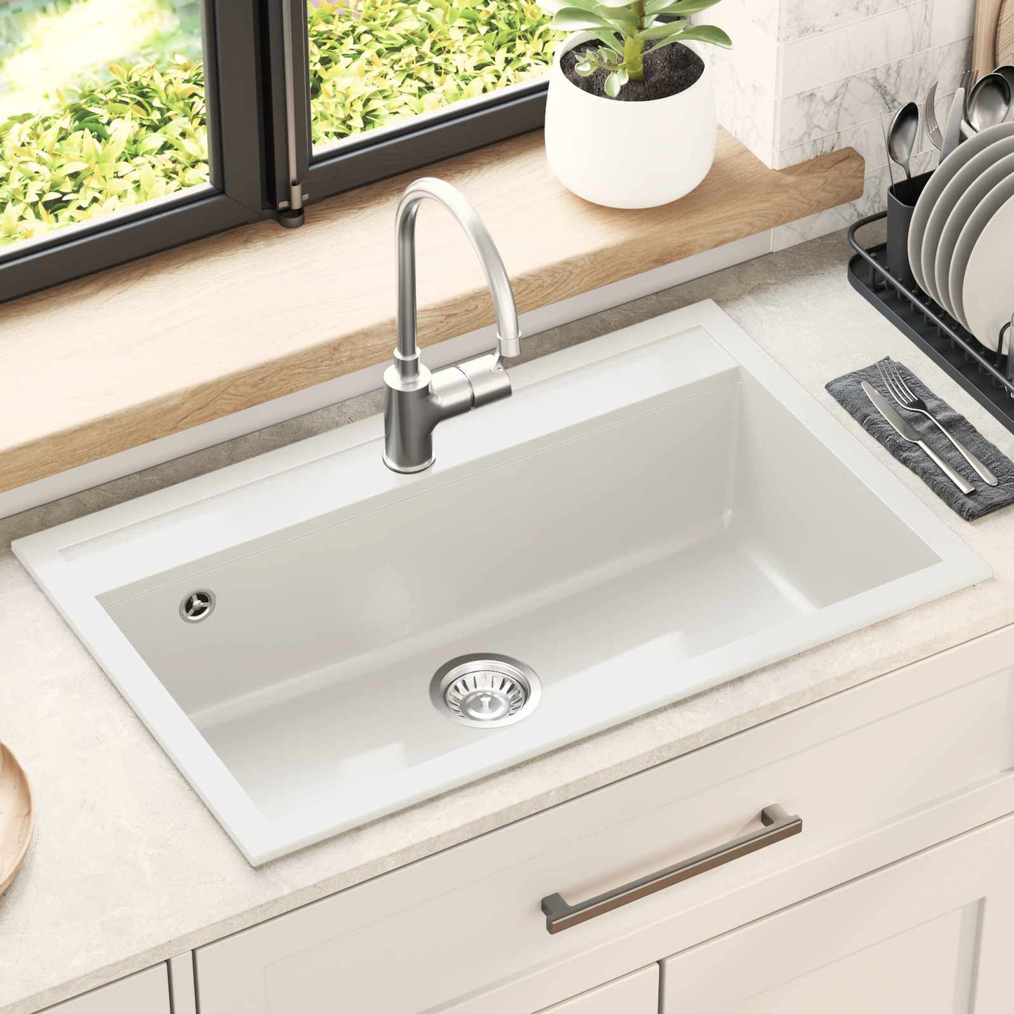 Lavello Bianco 795 x 505 mm Granito | homemem39