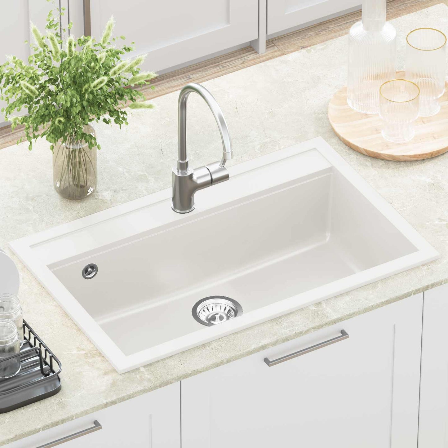 Lavello Bianco 795 x 505 mm Granito | homemem39