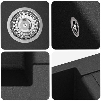 Lavello Nero 780 x 500 mm 80% Quarzo e 20% Resina