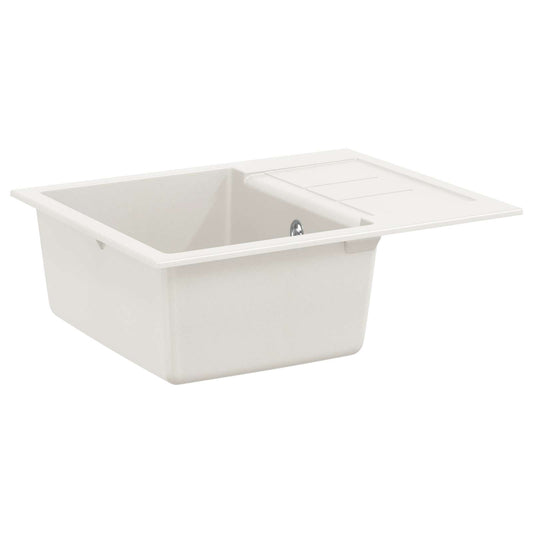 Lavello Bianco 620 x 500 mm 80% Quarzo e 20% Resina