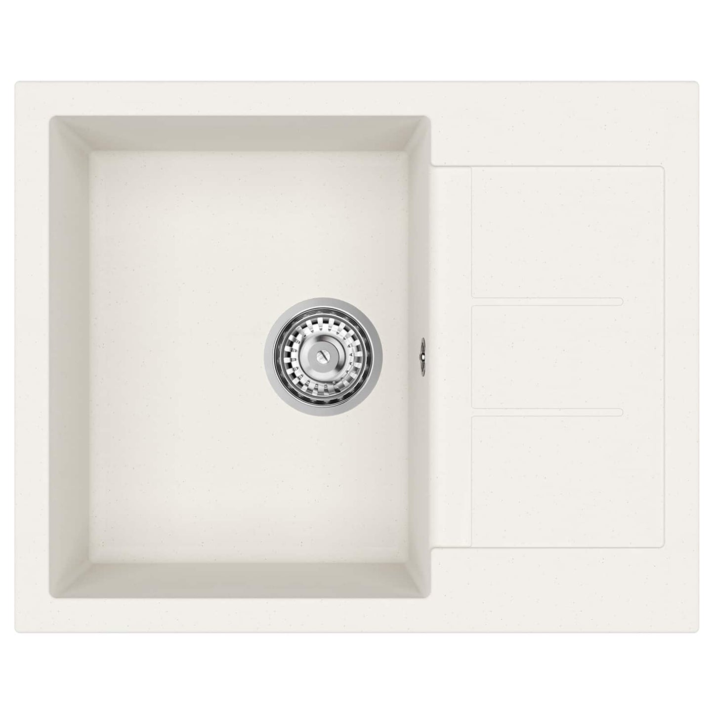 Lavello Bianco 620 x 500 mm 80% Quarzo e 20% Resina