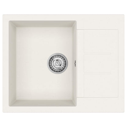 Lavello Bianco 620 x 500 mm 80% Quarzo e 20% Resina