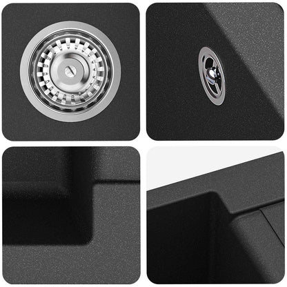 Lavello Nero 780 x 500 mm 80% Quarzo e 20% Resina