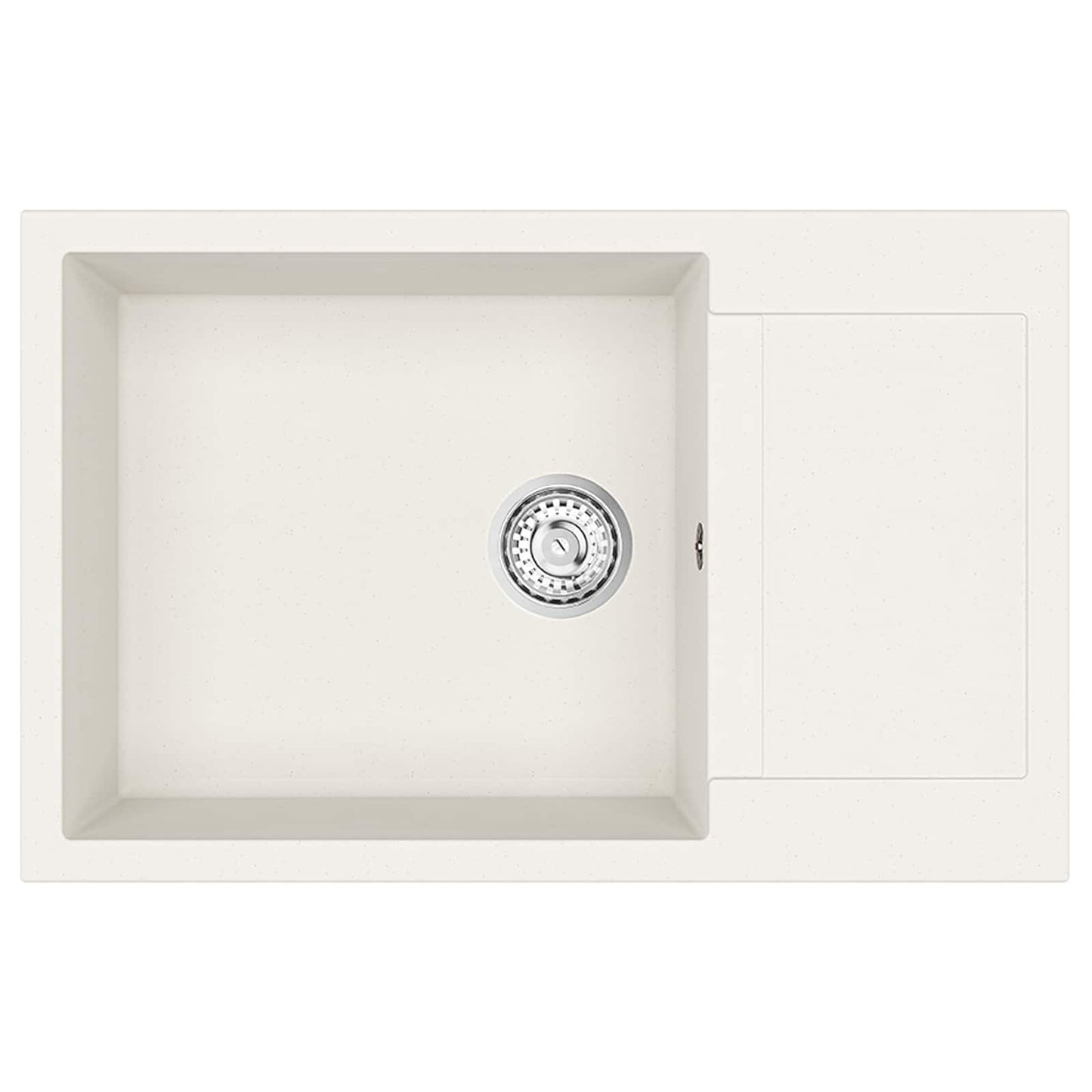 Lavello Bianco 780 x 500 mm 80% Quarzo e 20% Resina