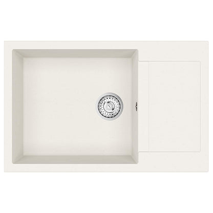 Lavello Bianco 780 x 500 mm 80% Quarzo e 20% Resina