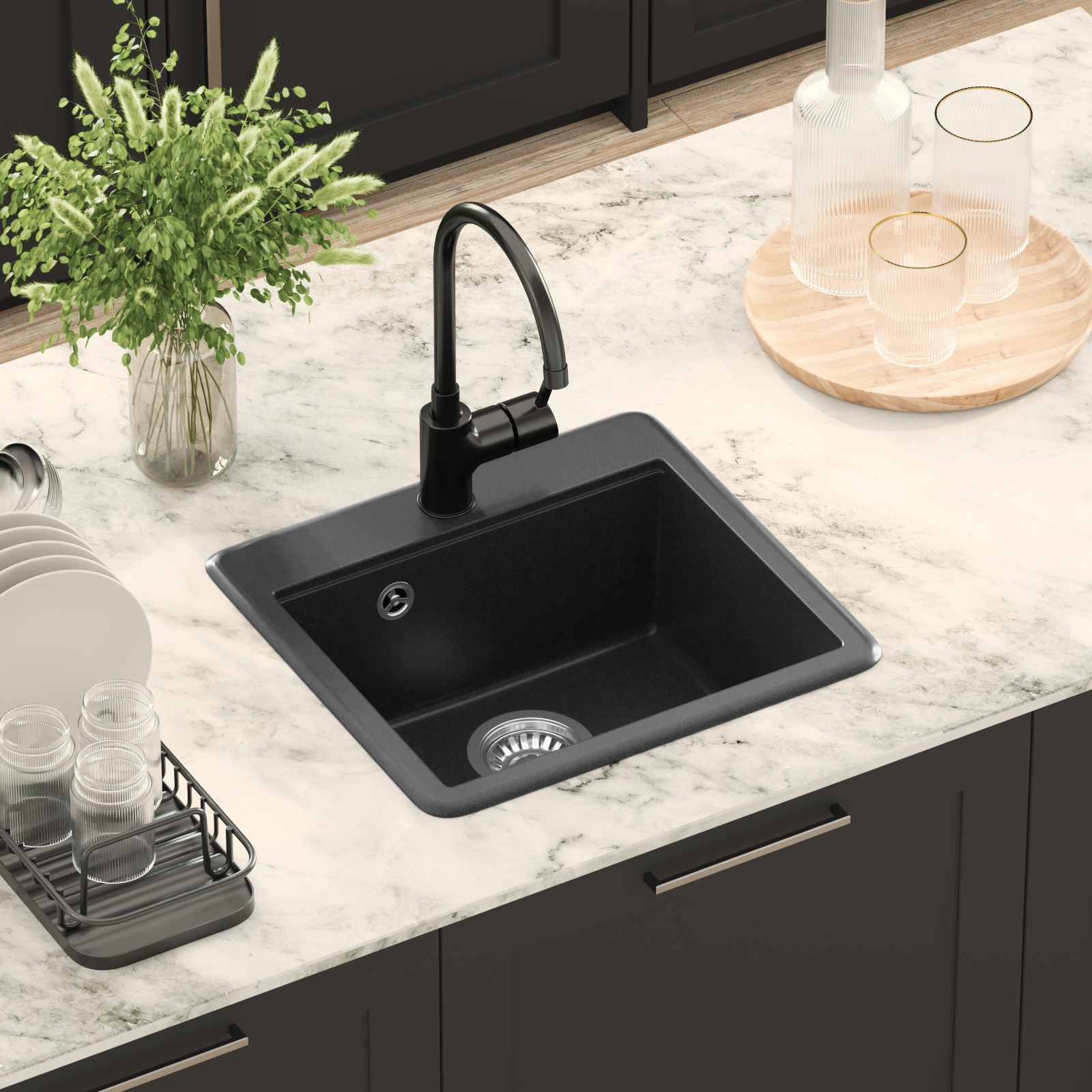 Lavello Nero 470 x 440 mm Granito | homemem39