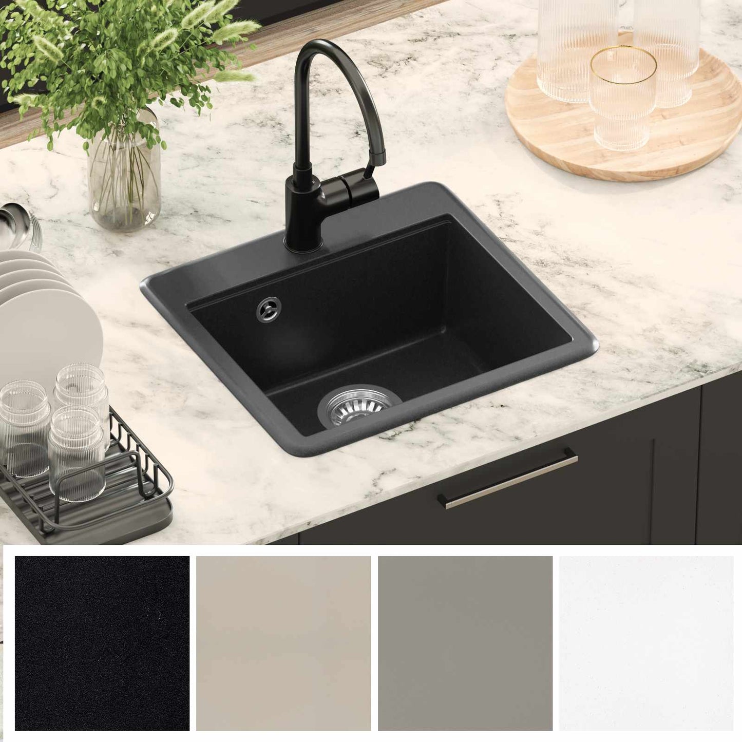 Lavello Nero 470 x 440 mm Granito | homemem39