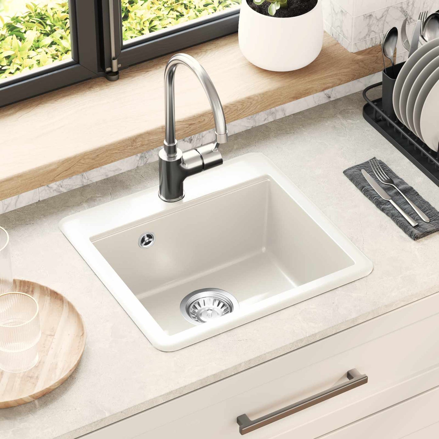 Lavello Bianco 470 x 440 mm Granito | homemem39