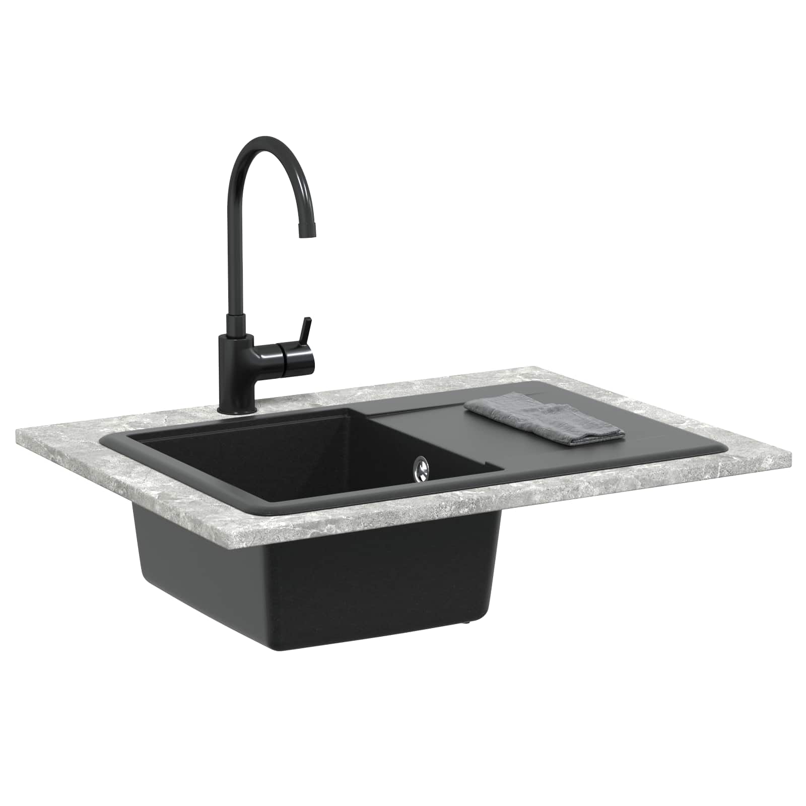 Lavello Nero 670 x 460 mm Granito | homemem39