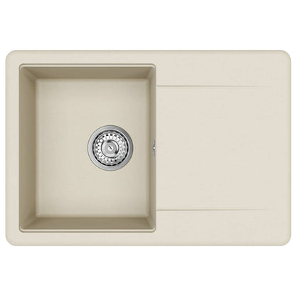 Lavello Beige 670 x 460 mm 80% Quarzo e 20% Resina | homemem39