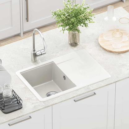 Lavello Bianco 670 x 460 mm 80% Quarzo e 20% Resina | homemem39