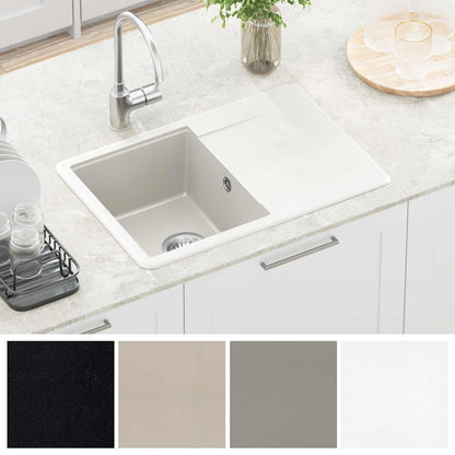 Lavello Bianco 670 x 460 mm 80% Quarzo e 20% Resina | homemem39