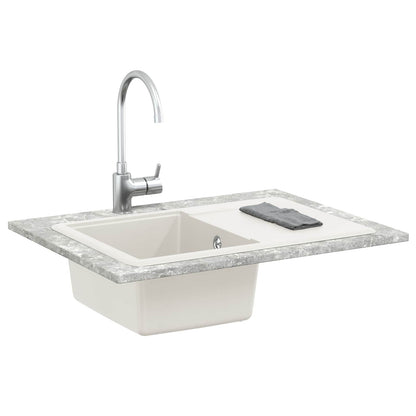 Lavello Bianco 670 x 460 mm 80% Quarzo e 20% Resina | homemem39