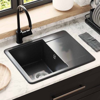 Lavello Nero 560 x 460 mm 80% Quarzo e 20% Resina | homemem39