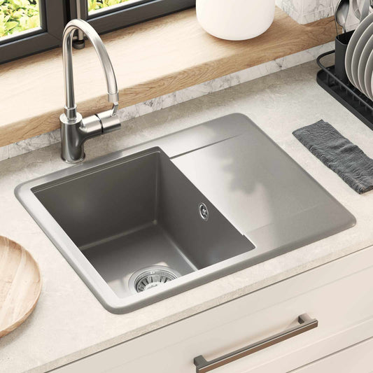 Lavello Grigio 560 x 460 mm 80% Quarzo e 20% Resina
