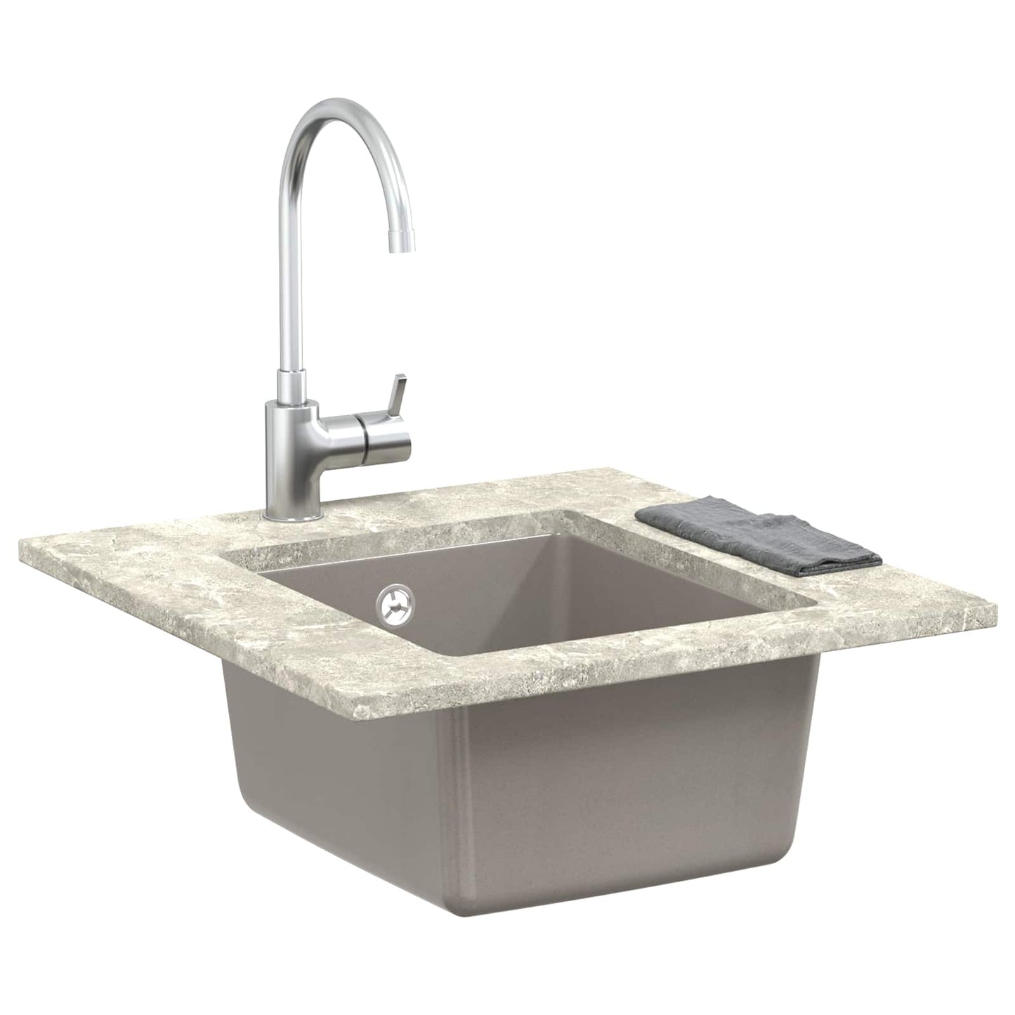Lavello Grigio 370 x 460 mm 80% Quarzo e 20% Resina | homemem39