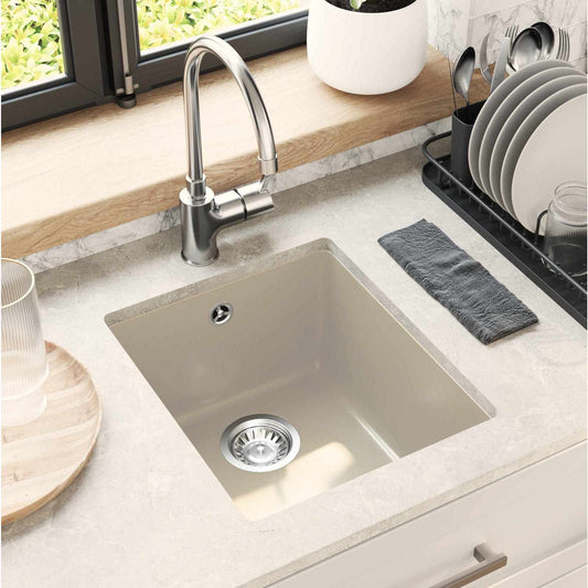 Lavello Beige 370 x 460 mm 80% Quarzo e 20% Resina