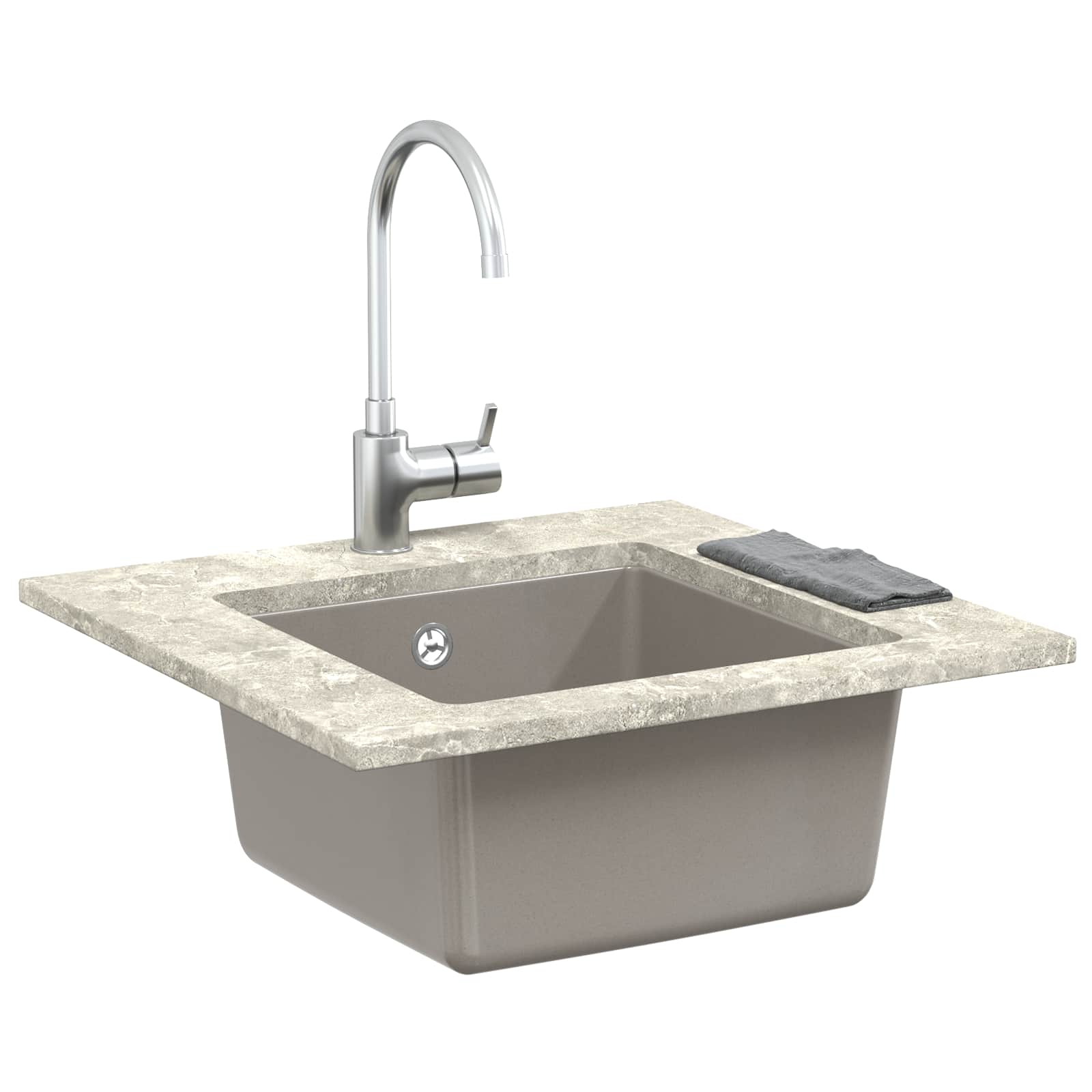 Lavello Grigio 430 x 460 mm 80% Quarzo e 20% Resina | homemem39