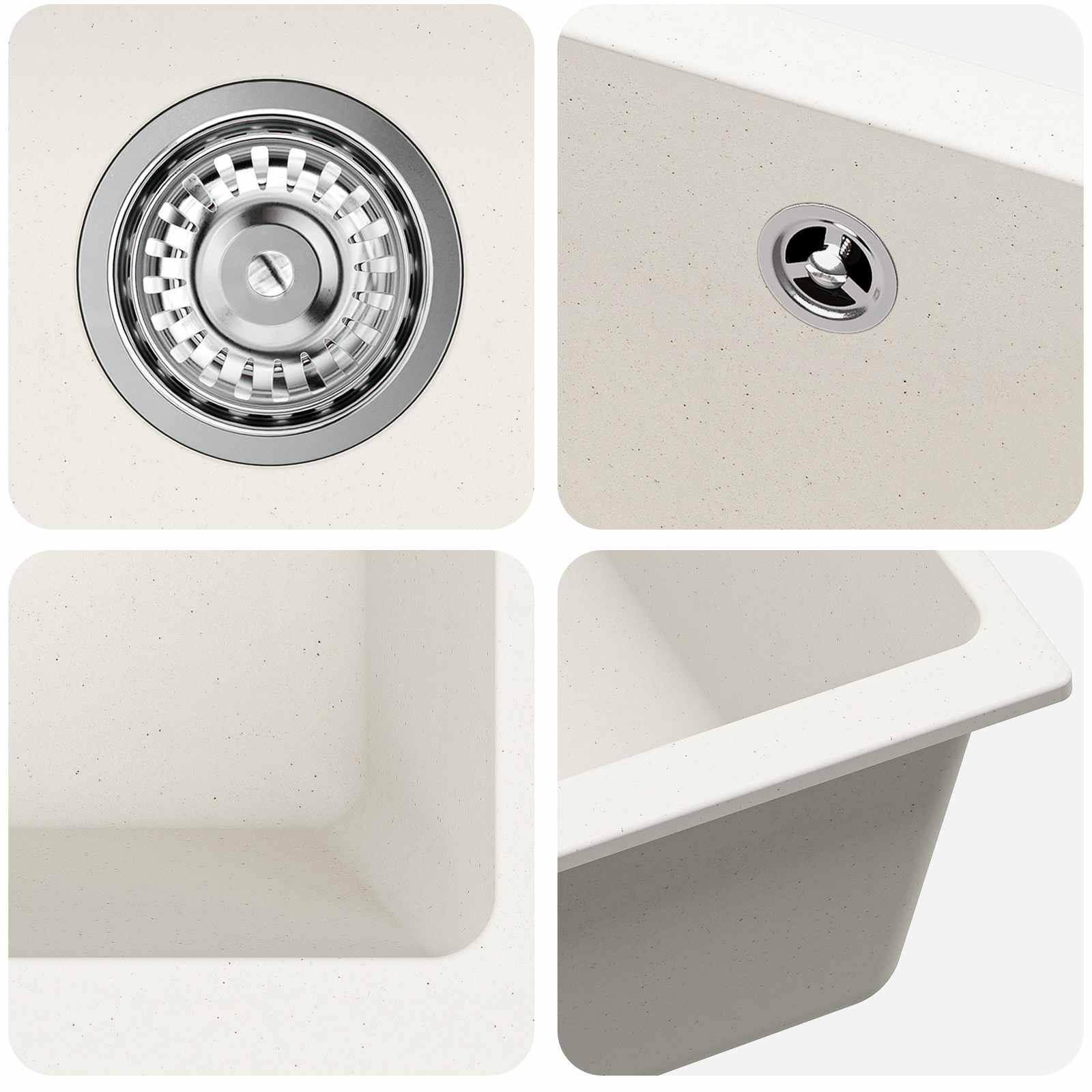 Lavello Bianco 430 x 460 mm 80% Quarzo e 20% Resina | homemem39