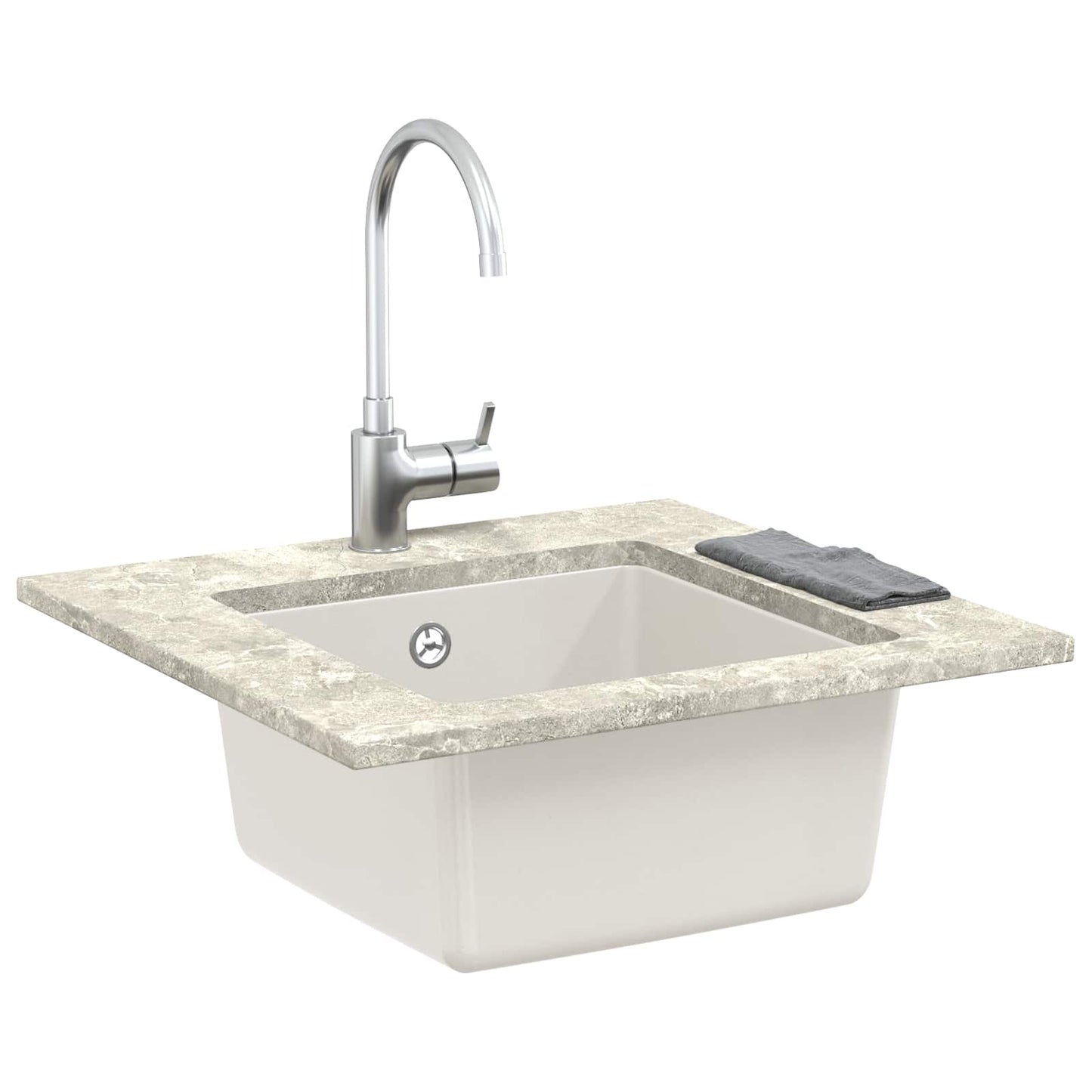 Lavello Bianco 430 x 460 mm 80% Quarzo e 20% Resina | homemem39