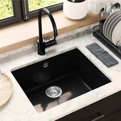 Lavello Nero 530 x 460 mm 80% Quarzo e 20% Resina | homemem39