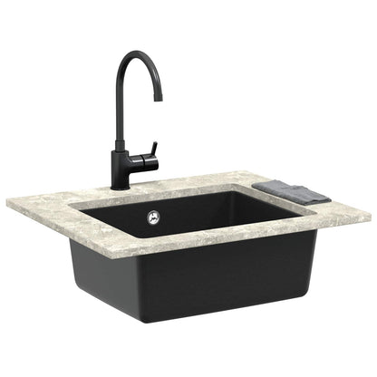 Lavello Nero 530 x 460 mm 80% Quarzo e 20% Resina | homemem39