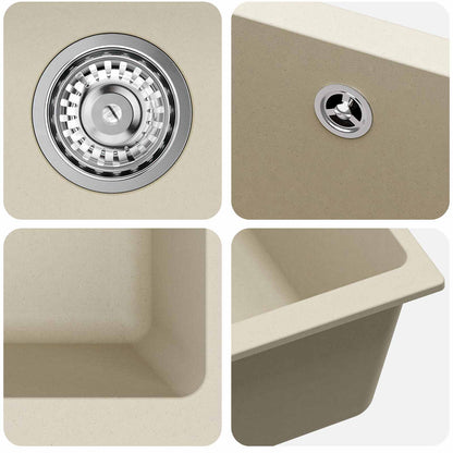 Lavello Beige 530 x 460 mm 80% Quarzo e 20% Resina | homemem39