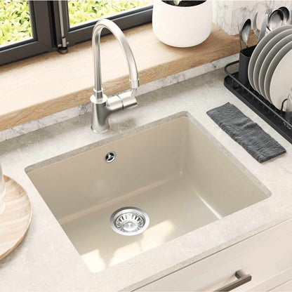 Lavello Beige 530 x 460 mm 80% Quarzo e 20% Resina | homemem39