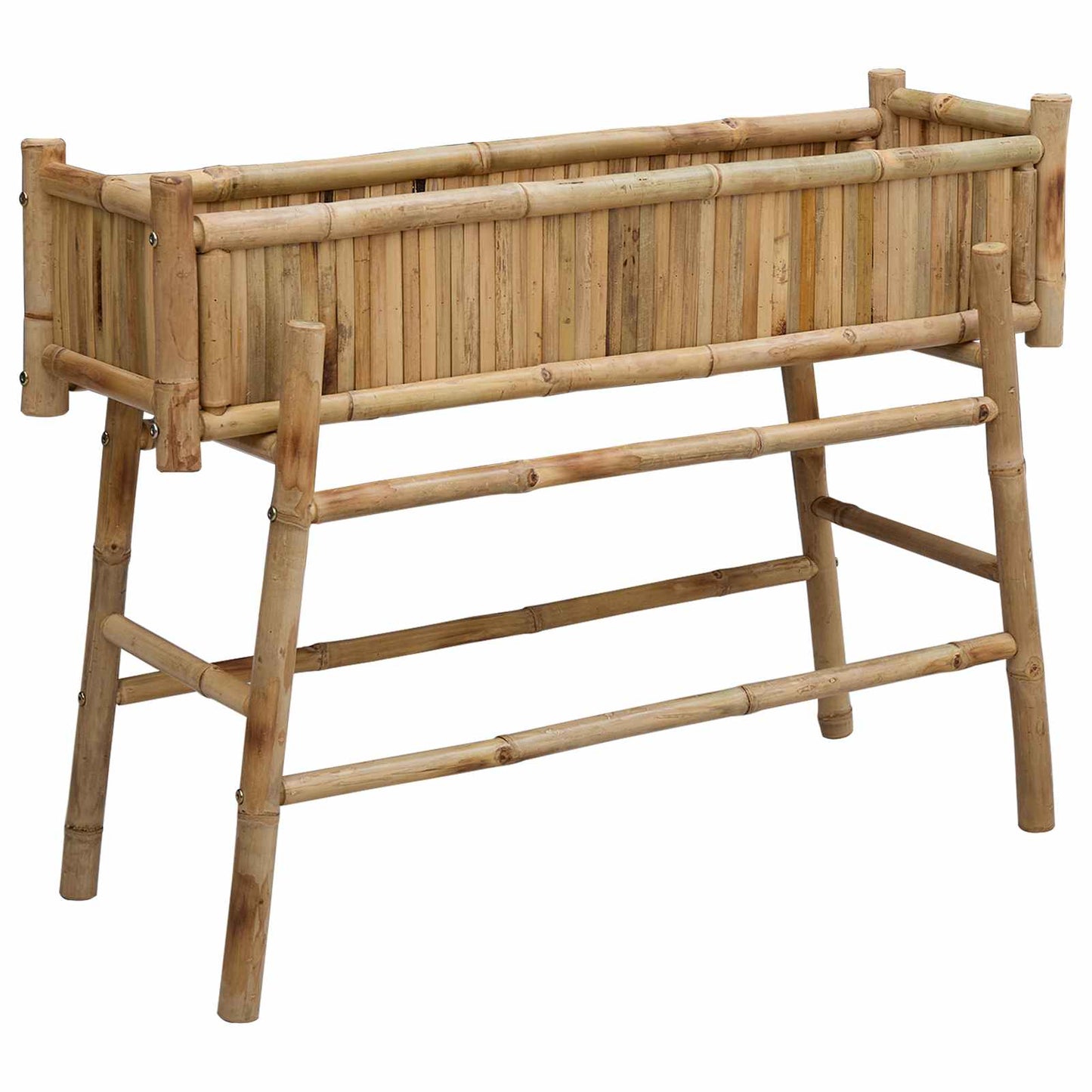 Vaso da Giardino con Supporto Naturale 100 x 38 x 74 cm Bambù