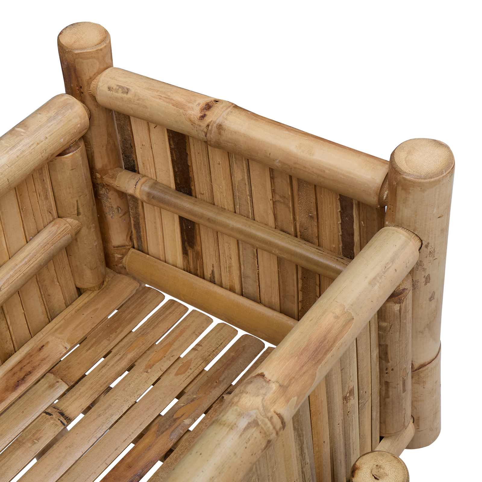 Vaso da Giardino con Supporto Naturale 50 x 38 x 114 cm Bambù | homemem39