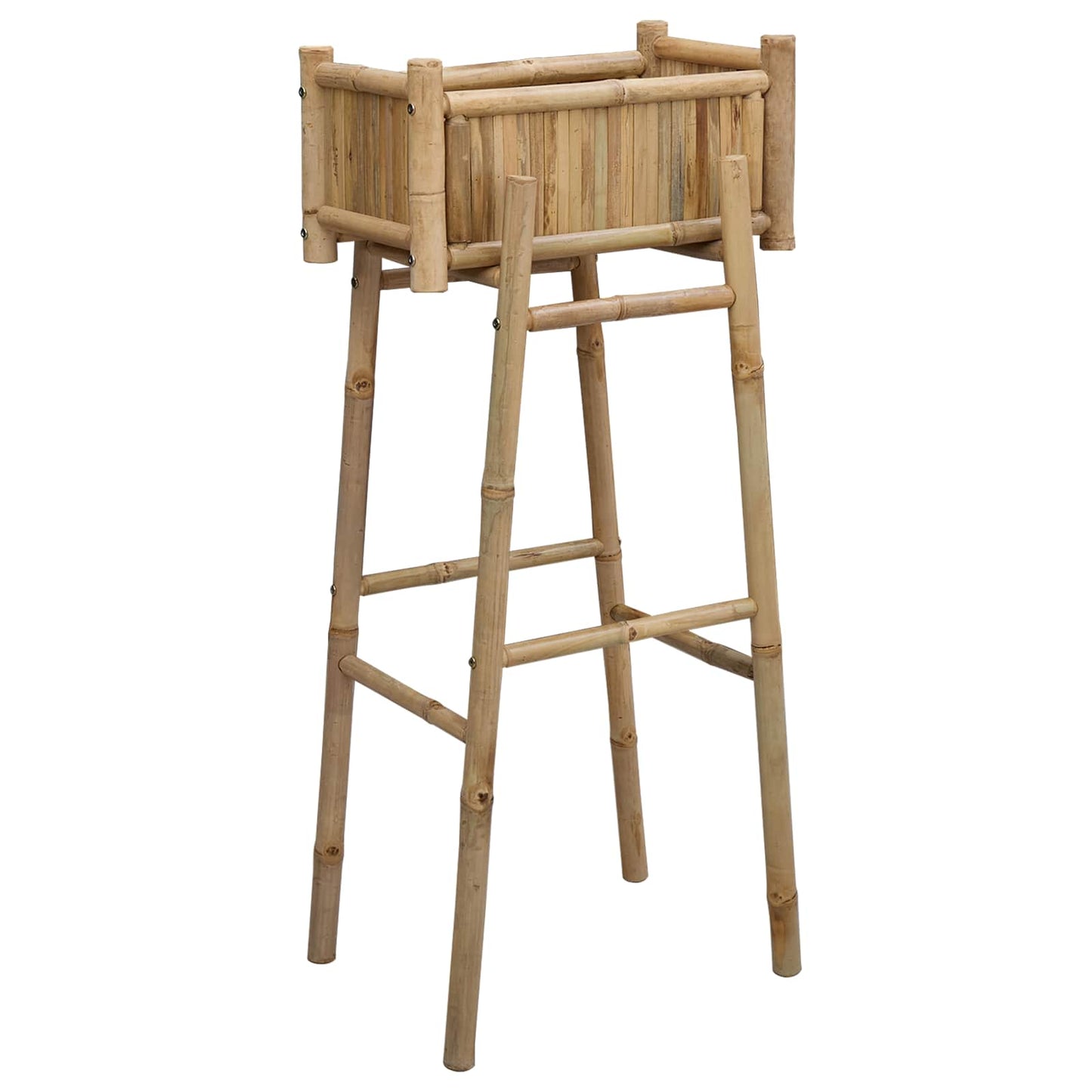 Vaso da Giardino con Supporto Naturale 50 x 38 x 114 cm Bambù | homemem39