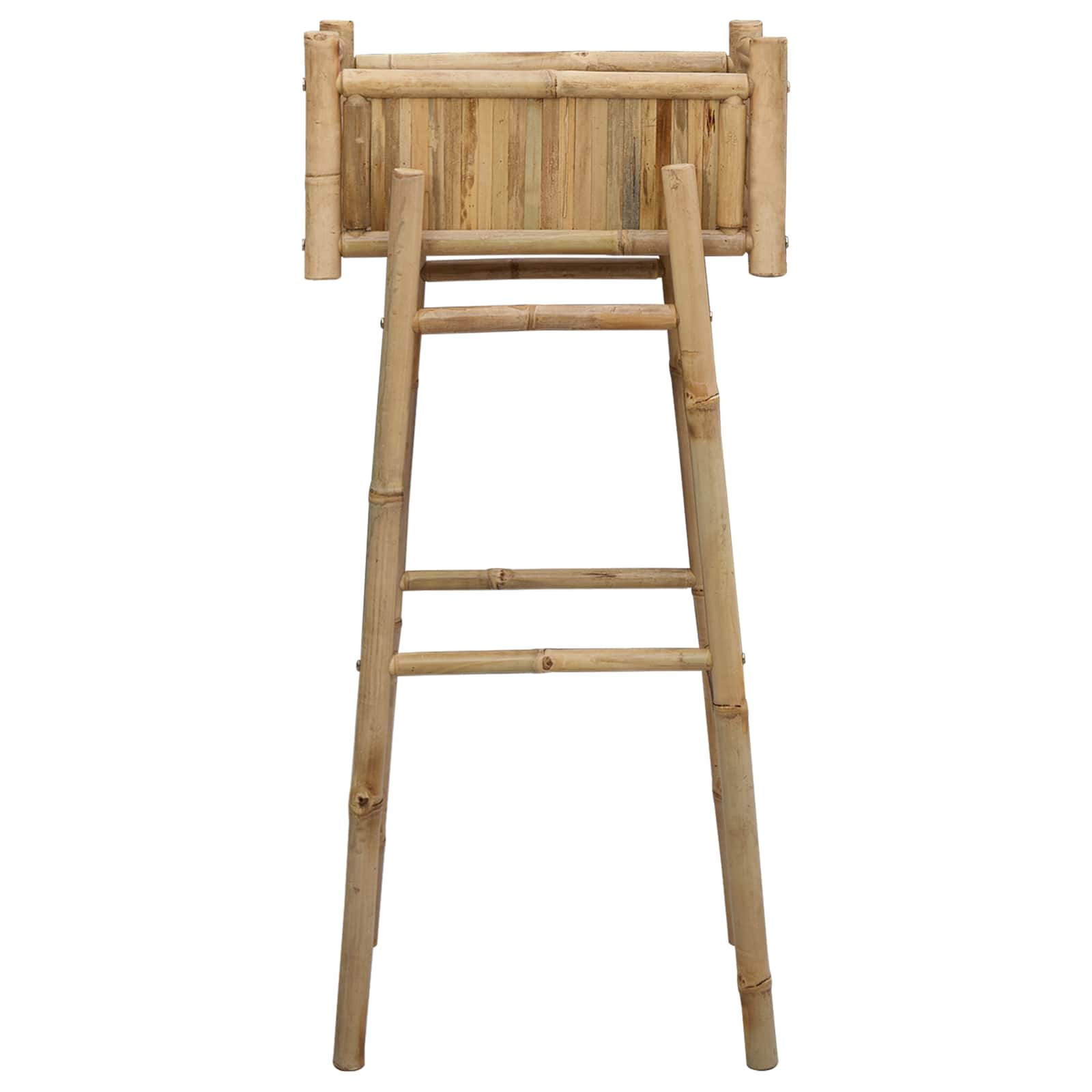Vaso da Giardino con Supporto Naturale 50 x 38 x 114 cm Bambù | homemem39