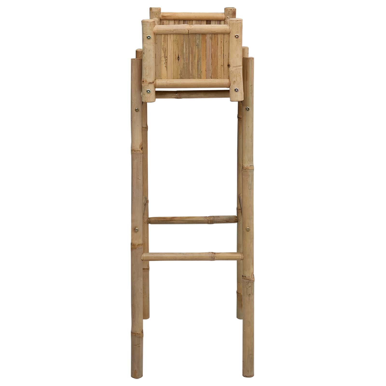 Vaso da Giardino con Supporto Naturale 50 x 38 x 114 cm Bambù | homemem39