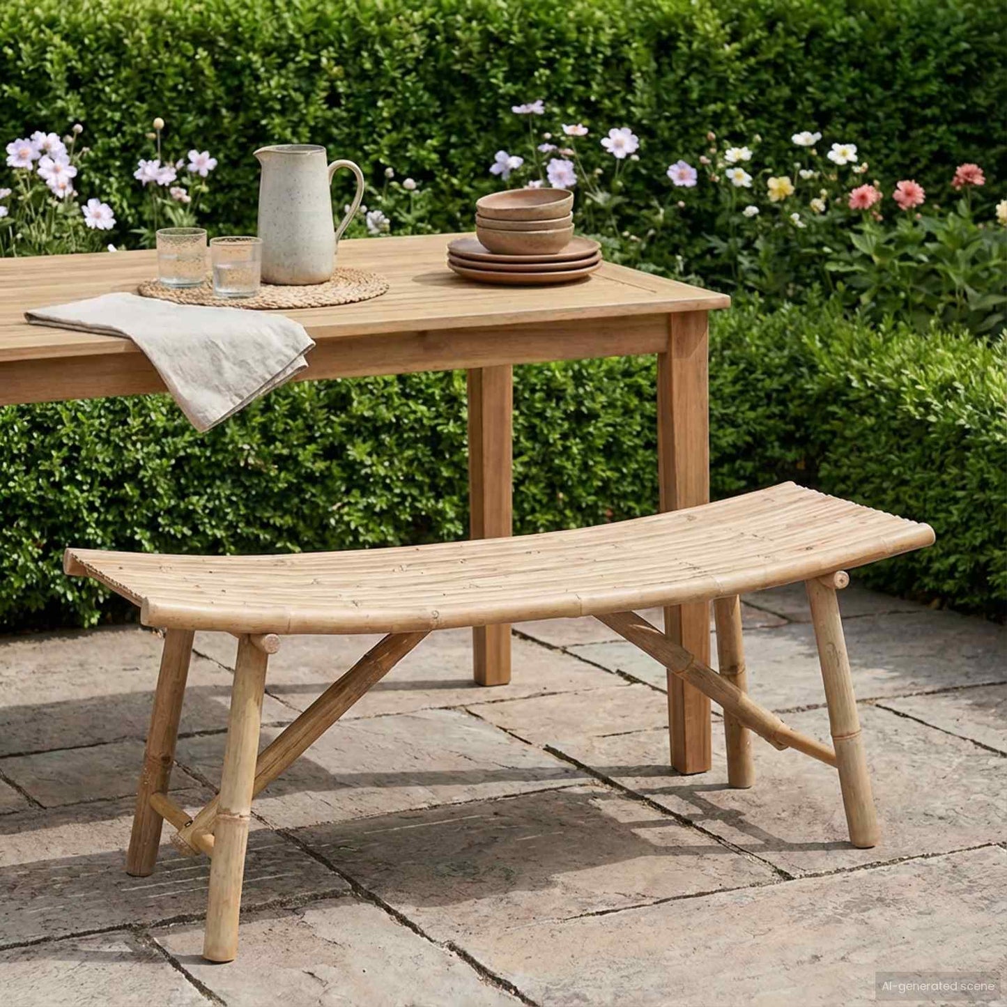 Panchina da giardino Naturale 110 x 45 x 50 cm Bambù