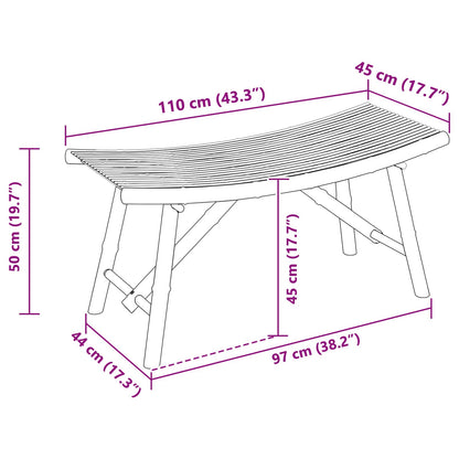 Panchina da giardino Naturale 110 x 45 x 50 cm Bambù | homemem39