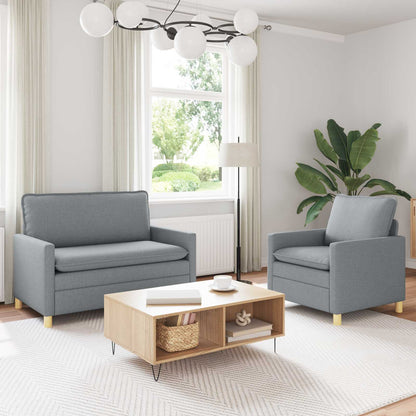 Set di divani 2 pz Grigio chiaro Tessuto