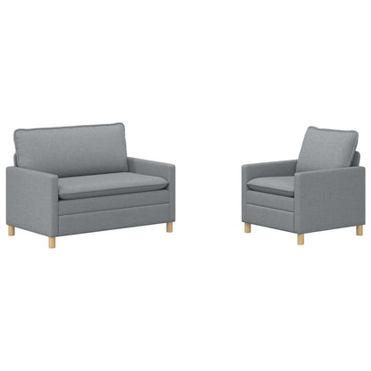 Set di divani 2 pz Grigio chiaro Tessuto | homemem39