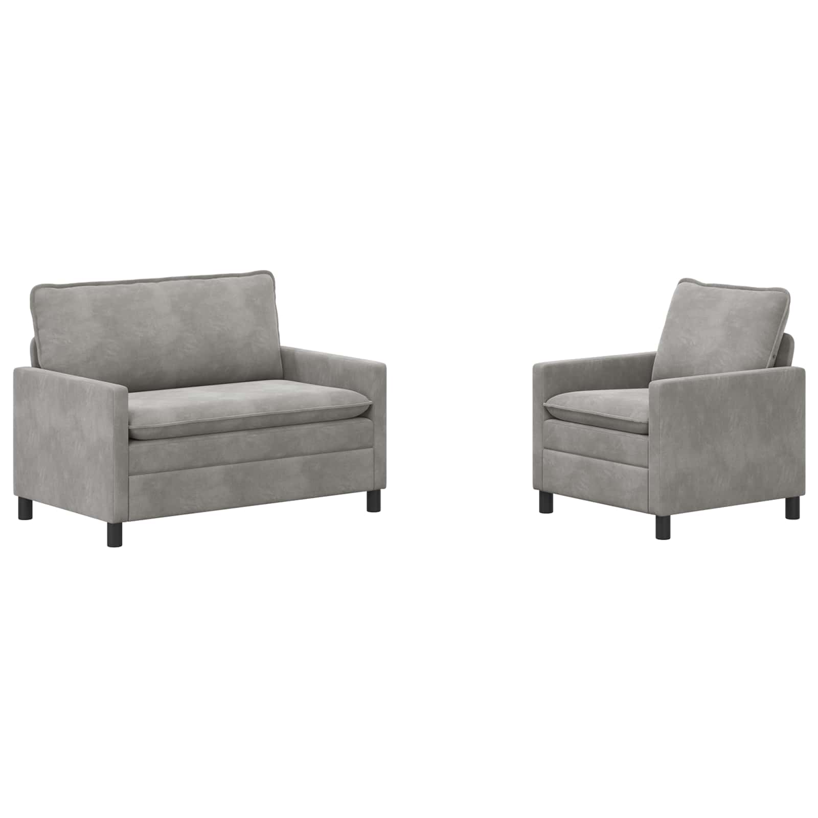 Set di divani 2 pcs Grigio Chiaro Velluto | homemem39