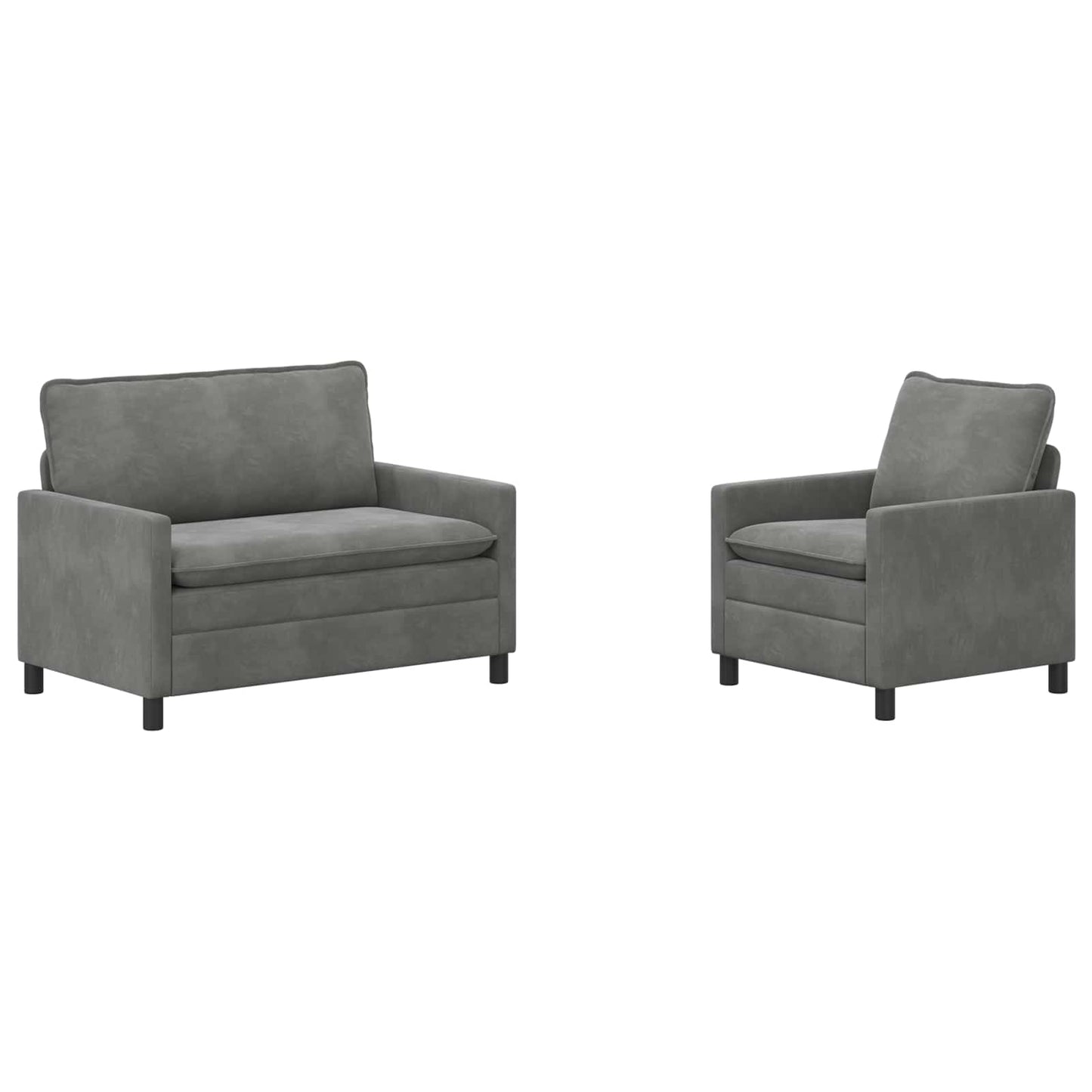 Set di divani 2 pcs Grigio Scuro Velluto | homemem39