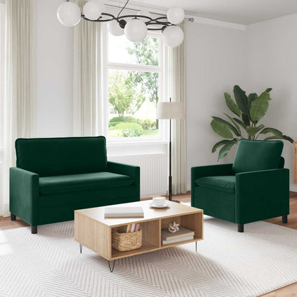 Set di divani 2 pcs Verde scuro Velluto | homemem39