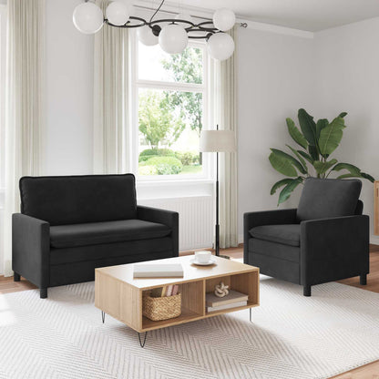 Set di divani 2 pcs Nero Velluto