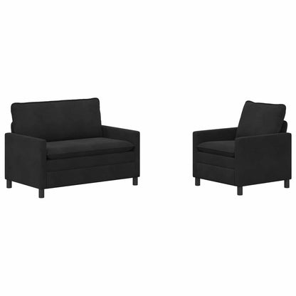 Set di divani 2 pcs Nero Velluto | homemem39