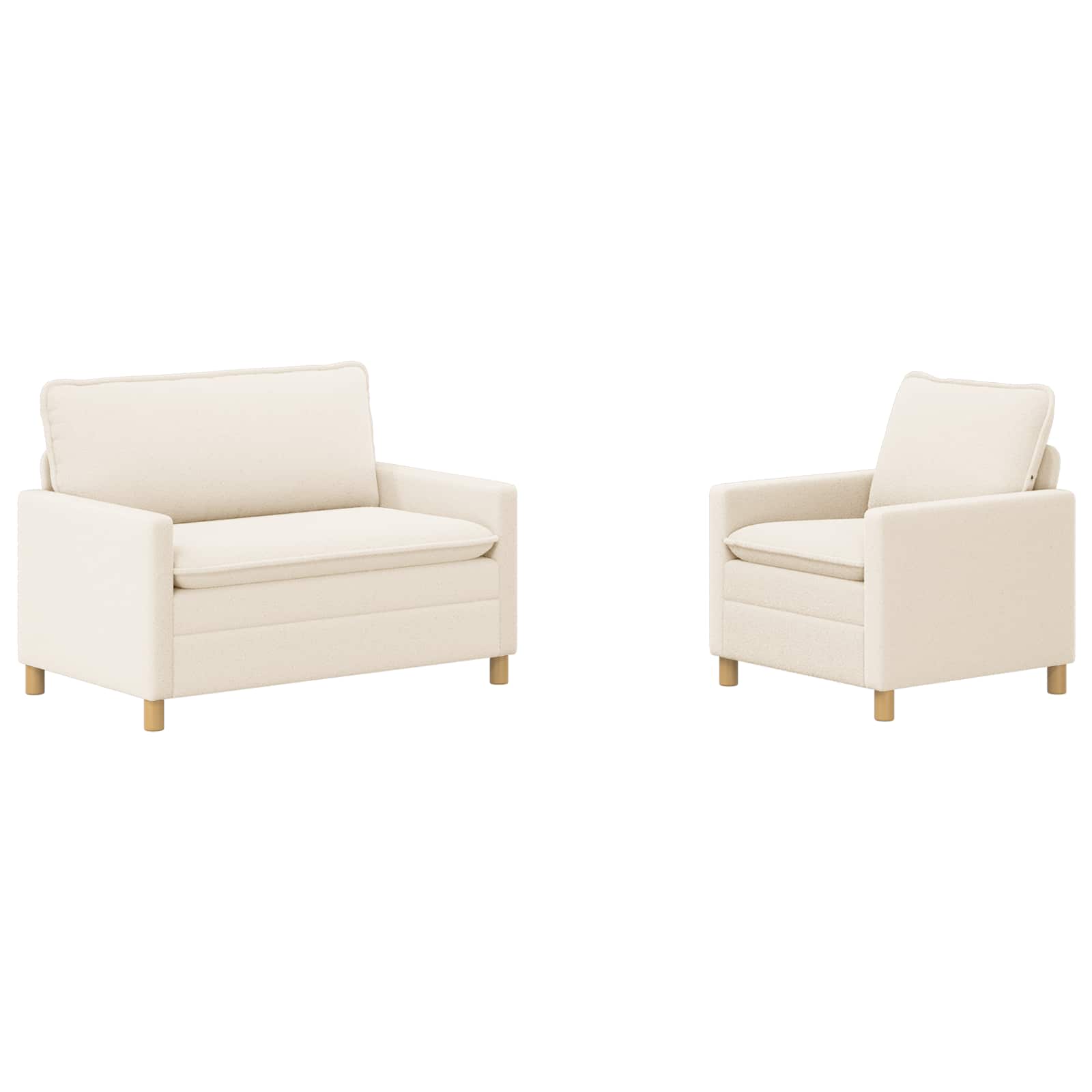 Set di divani 2 pz Crema Tessuto | homemem39