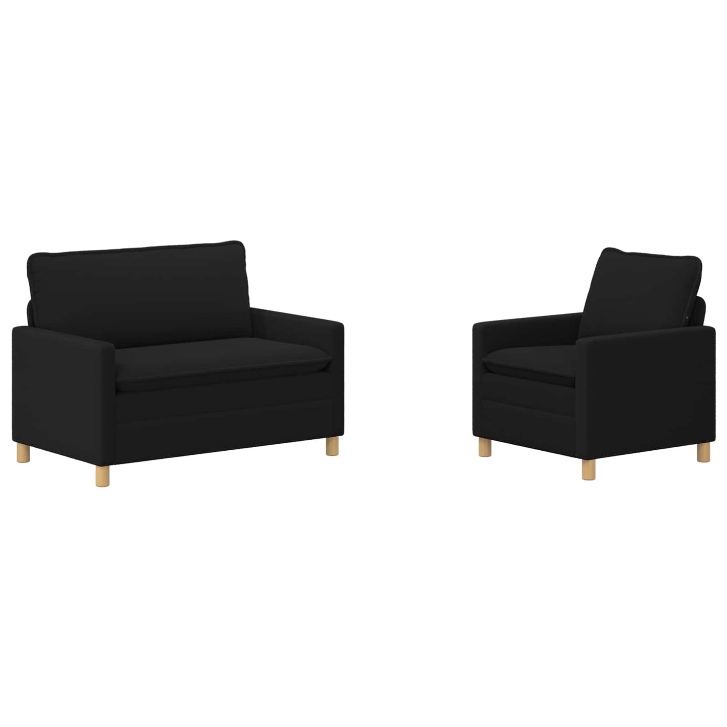 Set di divani 2 pz Nero Tessuto | homemem39