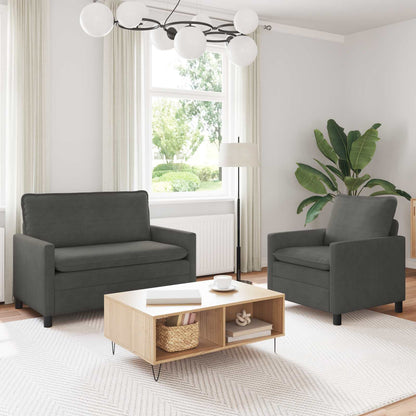 Set di divani 2 pcs Grigio Scuro Tessuto | homemem39